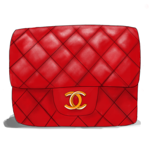 A finished Red Chanel Quilted Bag