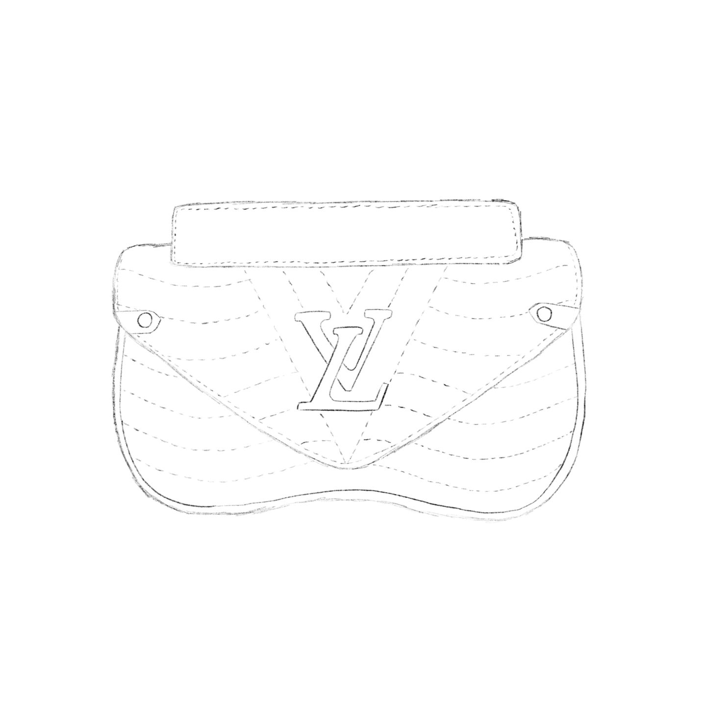 logo louis vuitton bag drawing easy